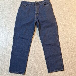 Relaxed Fit Dark Blue Jeans for Men 36x32